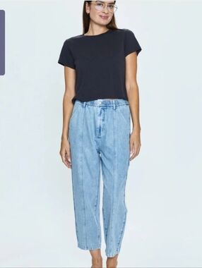 Pistola Court Ankle Barrel Leg Jeans - The Jardin - Women's Size 25 Light Wash